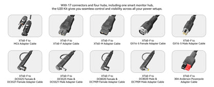 PECRON U20 Universal Cable Kit with 17 Different Adapter Cables for Power Station, Solar Panel
