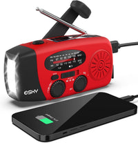 Emergency Hand Crank Weather Radio with Flashlight & Power Bank