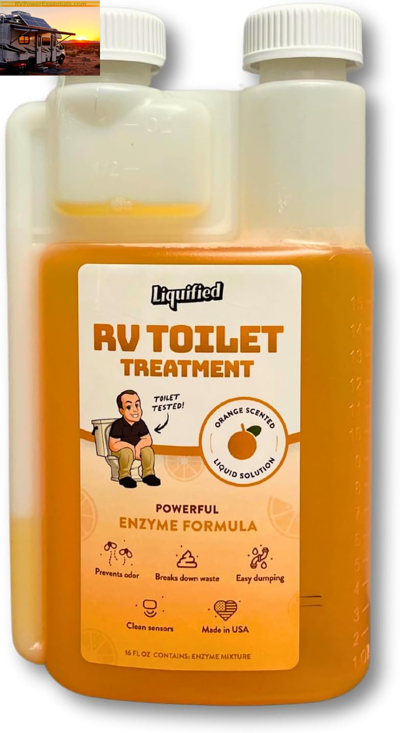 Liquified RV Toilet Treatment - Black Holding Tank Digester - Odor Eliminator - Orange Scent - Matts RV Reviews (Orange, 16Oz)