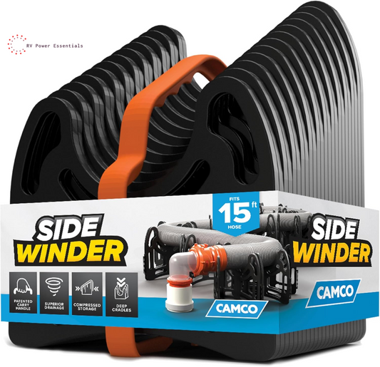 Camco Sidewinder 15-Ft RV Sewer Hose Support - Features Flexible Telescoping Design for Avoiding Obstacles & Deep Cradles Secure RV Sewer Hose - Out-Of-The-Box Ready & Folds for RV Storage (43043)