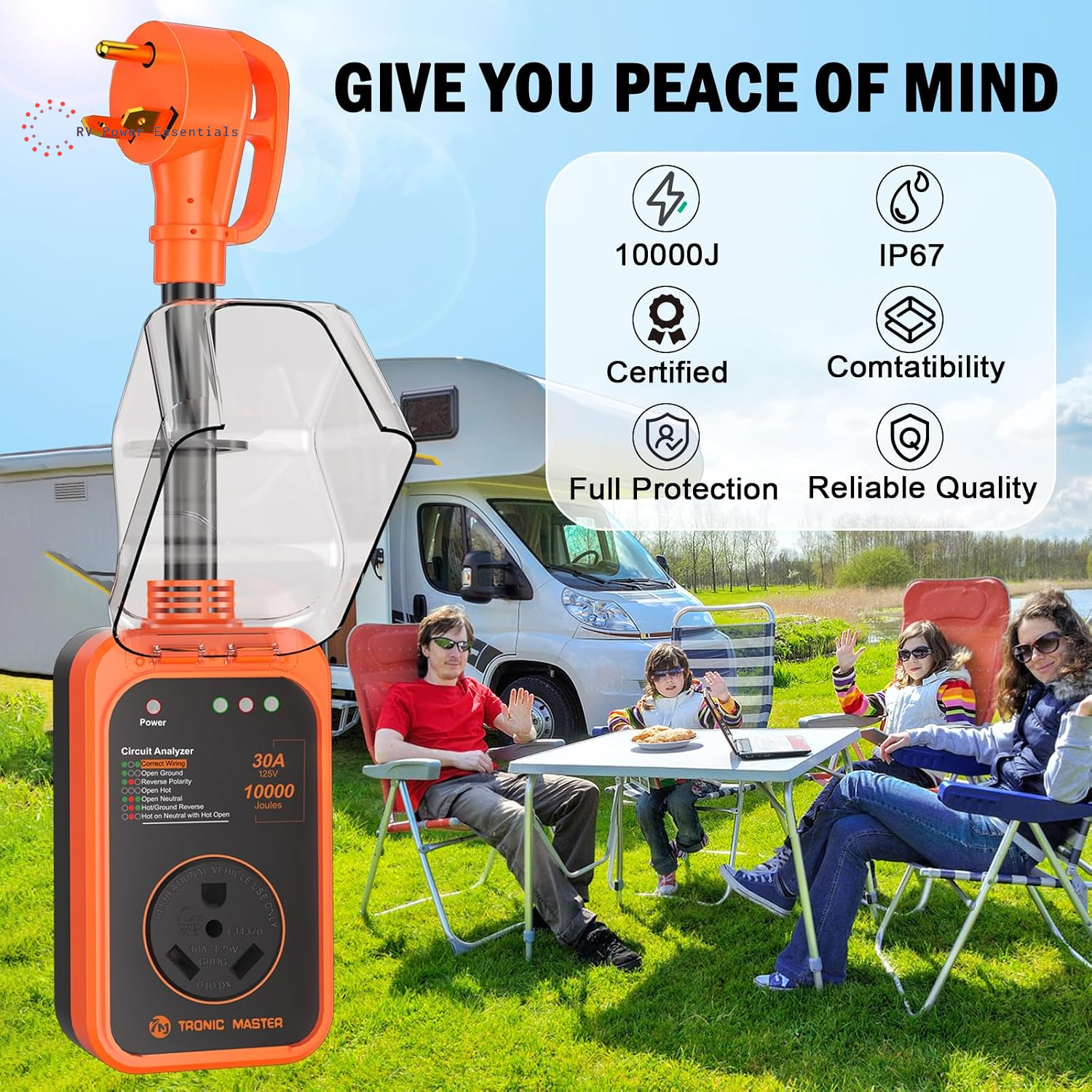 30A/50A RV Surge Protector with LED Circuit Analyzer