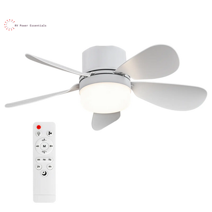 Screw-In RV Socket Fan Light with Remote — E26/E27 Dimmable Ceiling Fan, 1000 Lumens