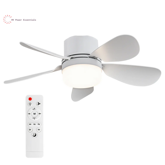 Screw-In RV Socket Fan Light with Remote — E26/E27 Dimmable Ceiling Fan, 1000 Lumens