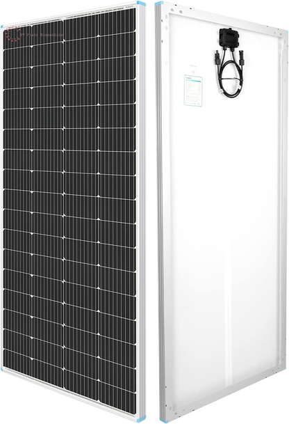 Renogy Solar Panel 100 Watt 12 Volt, High-Efficiency Monocrystalline PV Module Power Charger for RV Marine Rooftop Farm Battery and Other Off-Grid Applications, RNG-100D-SS, Single 100W