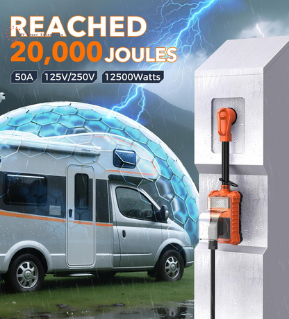 30A/50A High-Joule RV Surge Protector with LED Circuit Analyzer