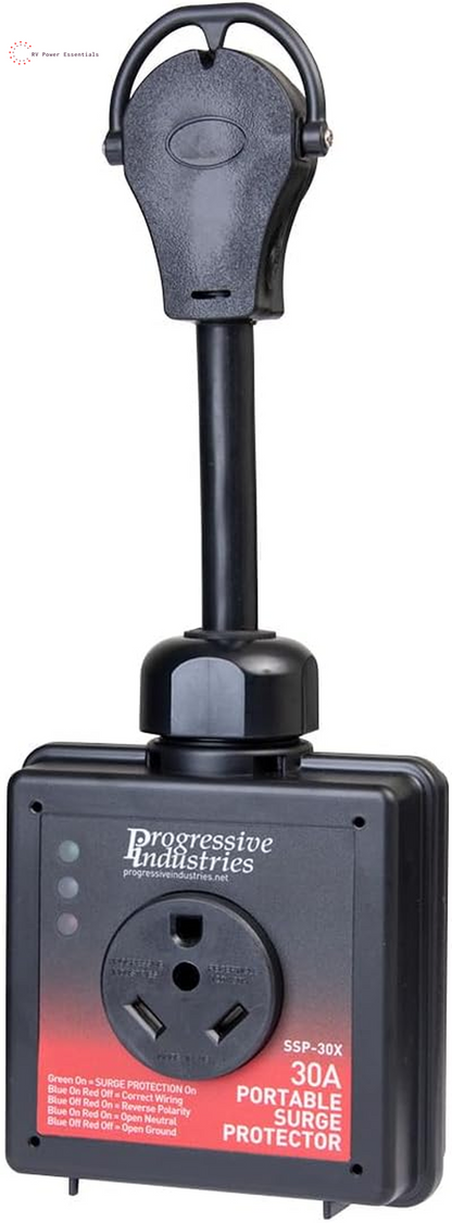 Progressive Industries SSP-30XL Portable RV Smart Surge Protector, Black, 30 Amp