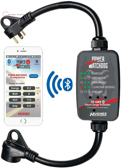 Power Watchdog PWD30, Bluetooth Surge Protector, 30 Amp, Portable, 14 Inch
