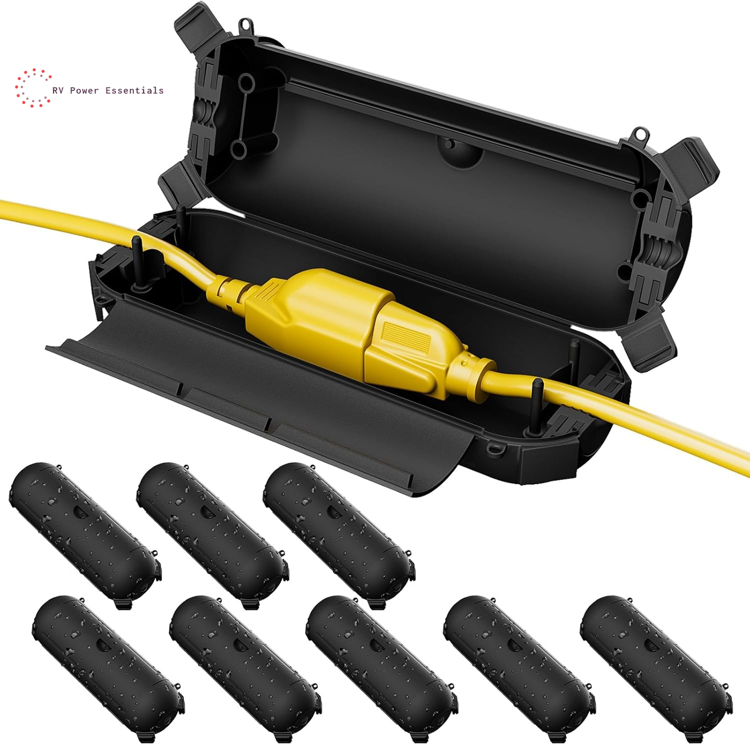 Flemoon Outdoor Waterproof Extension Cord Safety Cover [3/6/9 Pack] – Heavy-Duty Weatherproof Plug & Outlet Protector for RVs, Outdoor Power & Holiday Lighting