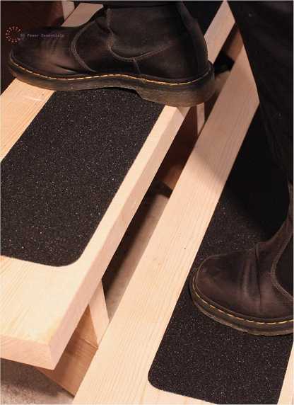 Non-Slip Outdoor Stair Tread Tape (10-Pack) | Heavy-Duty Black Anti-Slip Strips for RV Steps, Decks, and Outdoor Safety