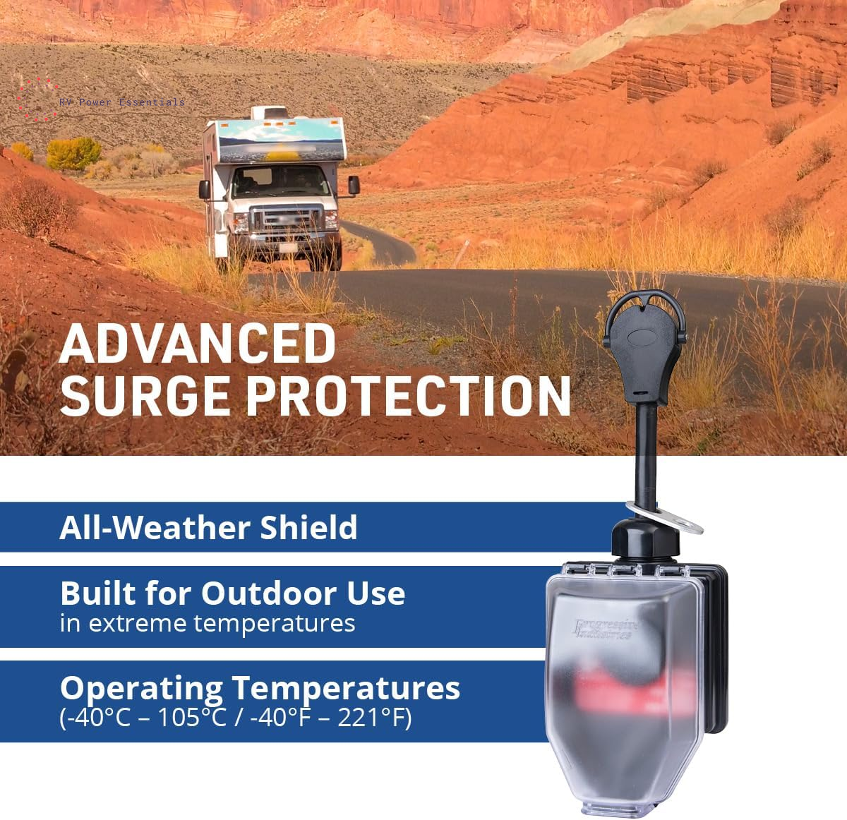Progressive Industries SSP-30XL Portable RV Smart Surge Protector, Black, 30 Amp