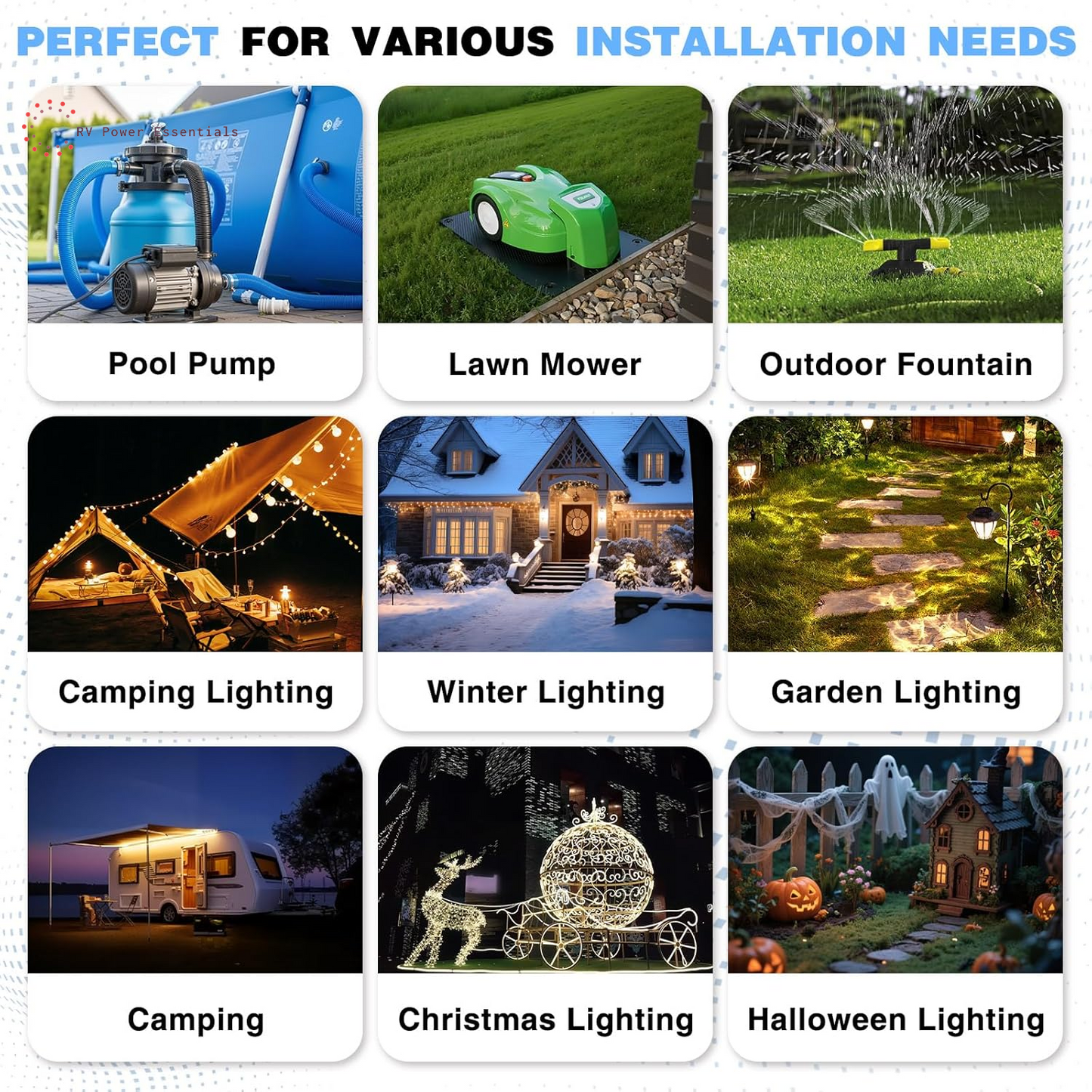 Flemoon Outdoor Waterproof Extension Cord Safety Cover [3/6/9 Pack] – Heavy-Duty Weatherproof Plug & Outlet Protector for RVs, Outdoor Power & Holiday Lighting