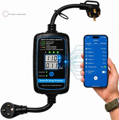 RV Surge Protector 30A or 50A with LED Circuit Analyzer — Bluetooth Smart App Option