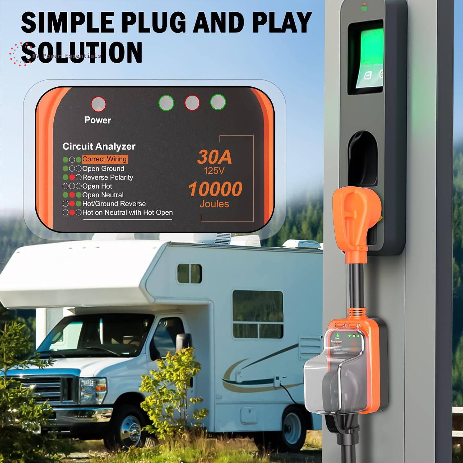30A/50A RV Surge Protector with LED Circuit Analyzer