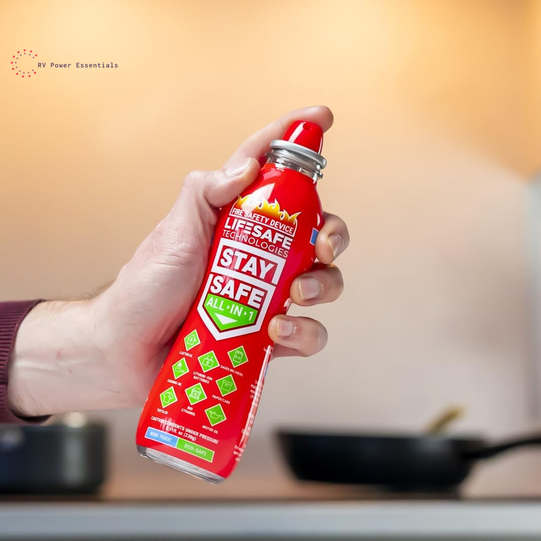 LifeSafe Technologies StaySafe All-In-1 Portable Fire Extinguisher Spray | Compact, Non-Toxic Fire Spray for Home, Kitchen, RV & Garage | Extinguishes 10 Types of Fires Safely