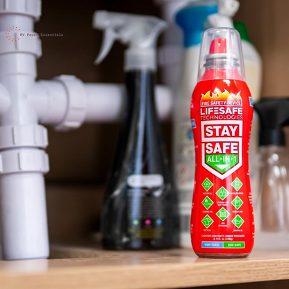 LifeSafe Technologies StaySafe All-In-1 Portable Fire Extinguisher Spray | Compact, Non-Toxic Fire Spray for Home, Kitchen, RV & Garage | Extinguishes 10 Types of Fires Safely