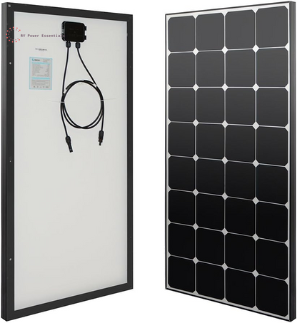 Renogy Solar Panel 100 Watt 12 Volt, High-Efficiency Monocrystalline PV Module Power Charger for RV Marine Rooftop Farm Battery and Other Off-Grid Applications, RNG-100D-SS, Single 100W