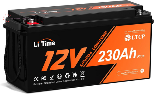 Litime 12V 230Ah LiFePO4 Battery | 4000+ Deep Cycles, Low-Temp Protection, 200A BMS | Backup Power for RVs, Marine, Boats, Trolling Motors & Home Energy