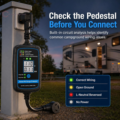 RV Surge Protector 30A or 50A with LED Circuit Analyzer — Bluetooth Smart App Option