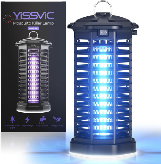 YISSVIC Bug Zapper Outdoor Indoor Waterproof Electric Mosquito Lamp Fly Zapper Killer Effective 4200V Plug in for Home Patio Office Courtyard