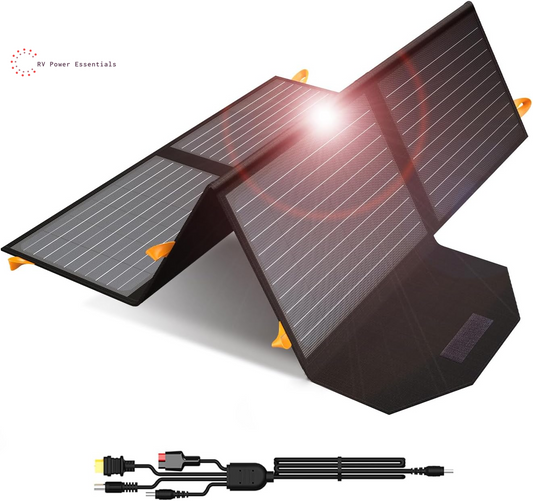 [Upgraded] Flexsolar 60W Portable Solar Panels Chargers QC3.0 USB-A USB-C DC5521 8Mm Output Foldable IP65 Waterproof Power Emergency Camping for Small Power Station Generator Tablets Battery Packs