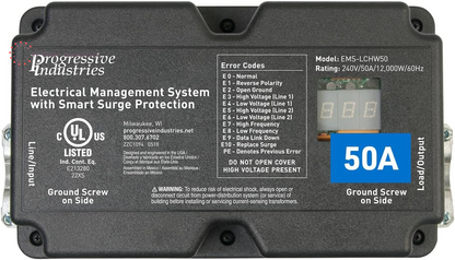 Progressive Industries SSP-30XL Portable RV Smart Surge Protector, Black, 30 Amp