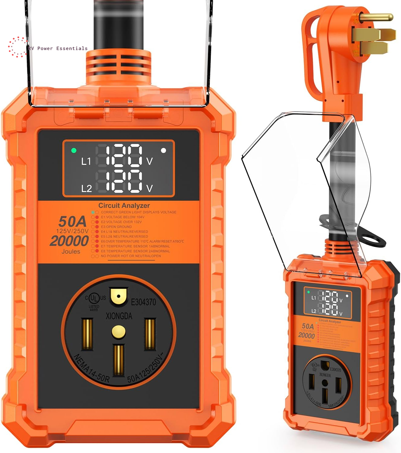 30A/50A High-Joule RV Surge Protector with LED Circuit Analyzer