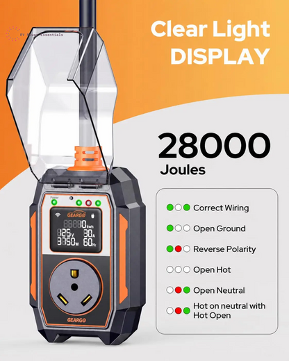 2026 RV Surge Protector 30 Amp 28000 Joules, Larger LED Display，Rv Circuit Analyzer with Smart App & Bluetooth, IP68 RV Adapter Plug for Camper Travel Trailers
