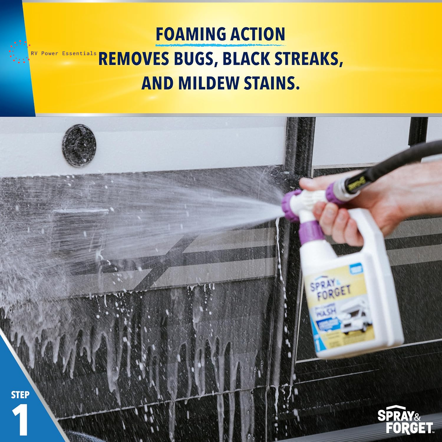 Spray & Forget RV & Camper Wash + Wax Combo | 2-Pack (1 Qt Each) Ready-to-Use Hose-End System | Cleans, Shines & Protects Your RV Exterior with Effortless Application