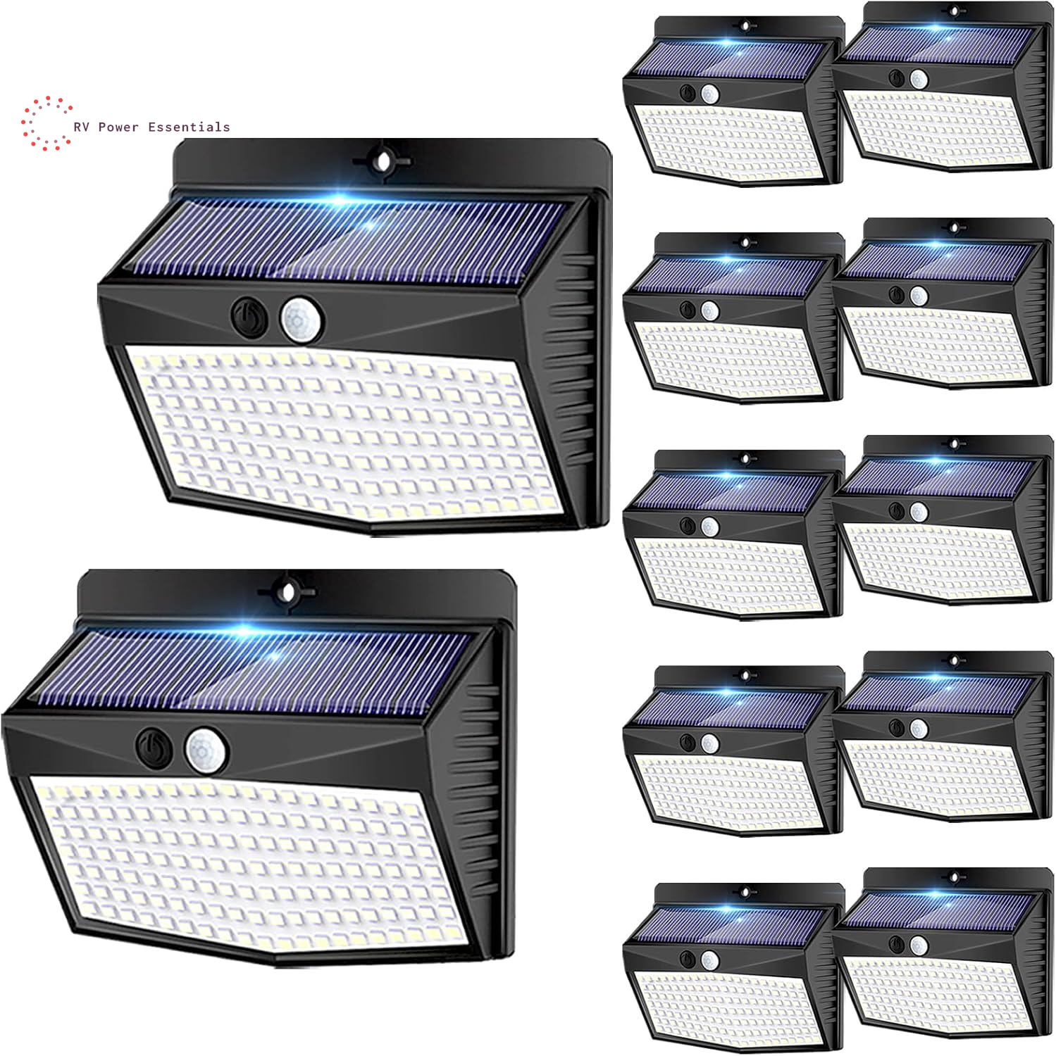 6-Pack Solar-Powered Motion Lights | Rugged, Waterproof Outdoor Lighting for RVs, Campsites, Decks & Gardens | 3 Lighting Modes for Safety and Adventure