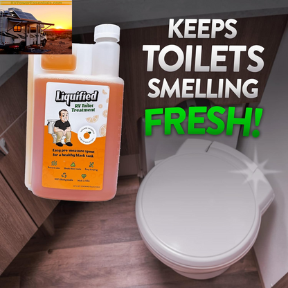 Liquified RV Toilet Treatment - Black Holding Tank Digester - Odor Eliminator - Orange Scent - Matts RV Reviews (Orange, 16Oz)