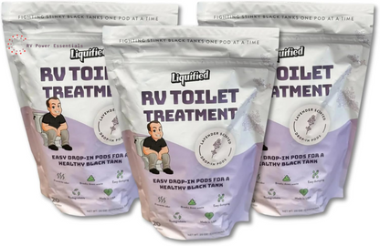 Liquified RV Toilet Treatment Drop-Ins | 60 Orange-Scented Pods | Odor Control & Waste Breakdown | Septic Safe | RV Power Essentials
