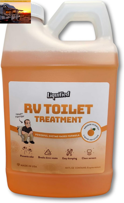 Liquified RV Toilet Treatment - Black Holding Tank Digester - Odor Eliminator - Orange Scent - Matts RV Reviews (Orange, 16Oz)