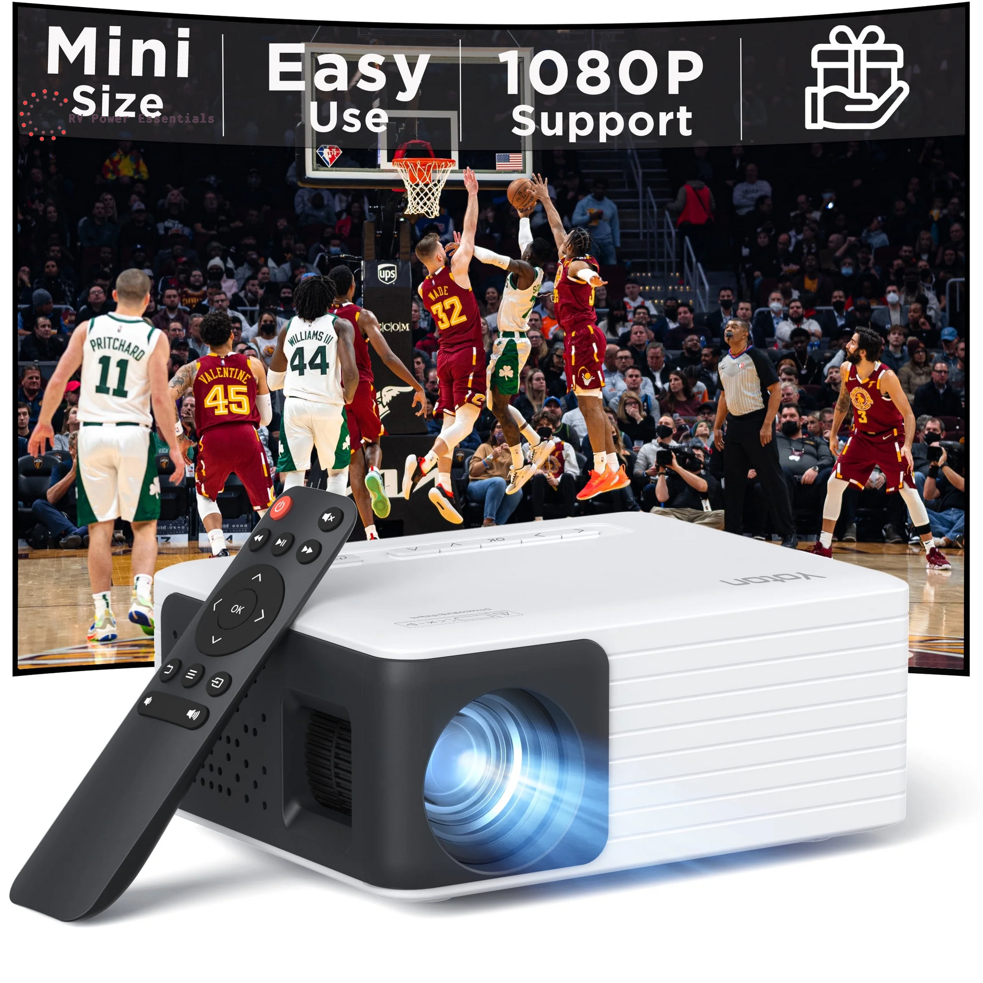 Yoton YT Mini Projector – 1080P Full HD, WiFi & Bluetooth, Portable LCD Home Theater
