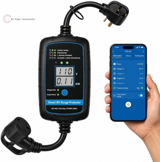 RV Surge Protector 30A or 50A with LED Circuit Analyzer — Bluetooth Smart App Option
