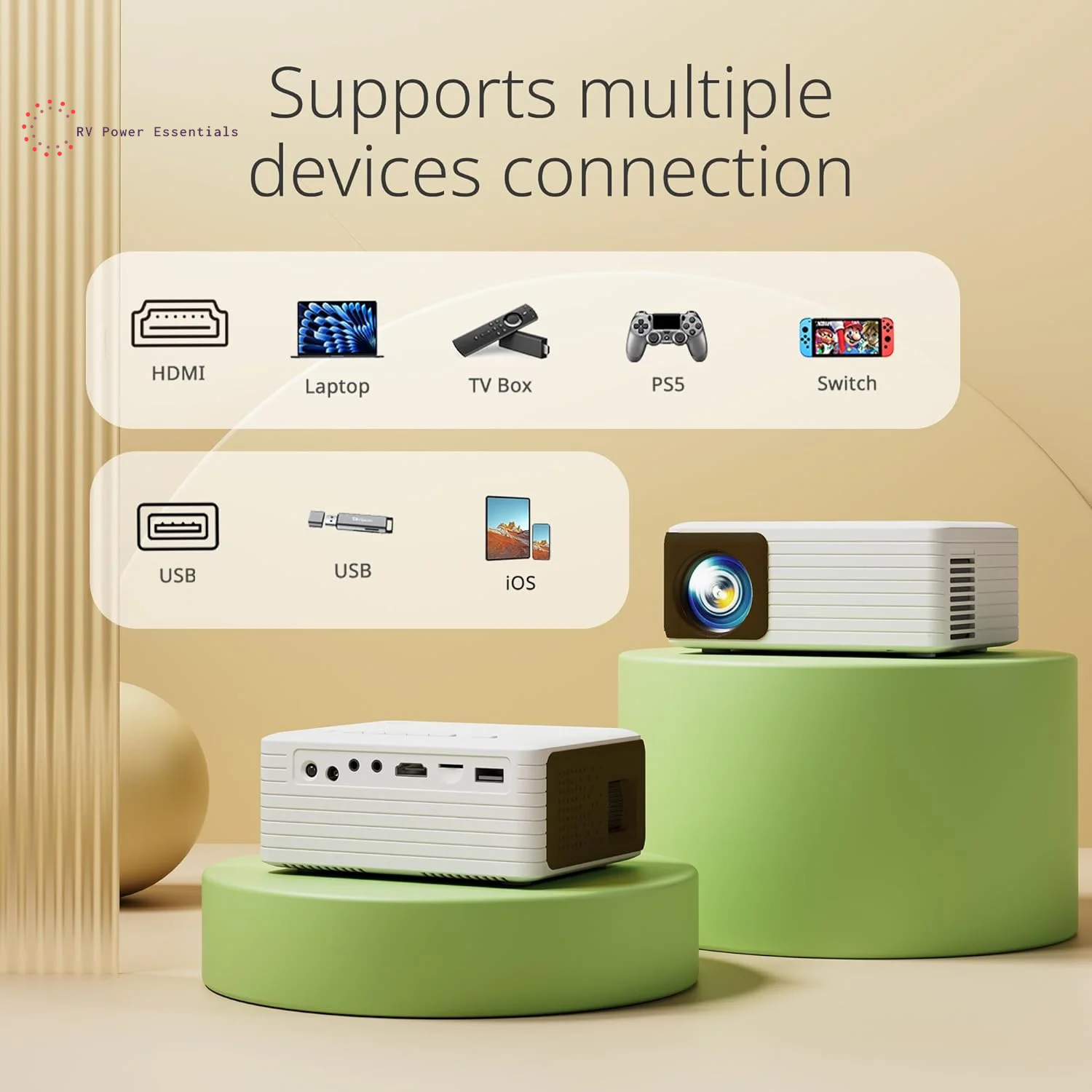 Yoton YT Mini Projector – 1080P Full HD, WiFi & Bluetooth, Portable LCD Home Theater