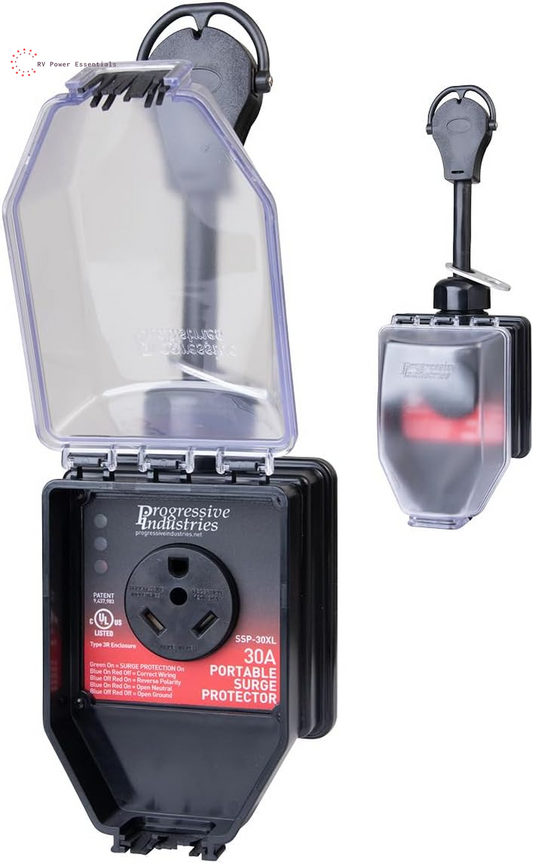 Progressive Industries SSP-30XL Portable RV Smart Surge Protector, Black, 30 Amp