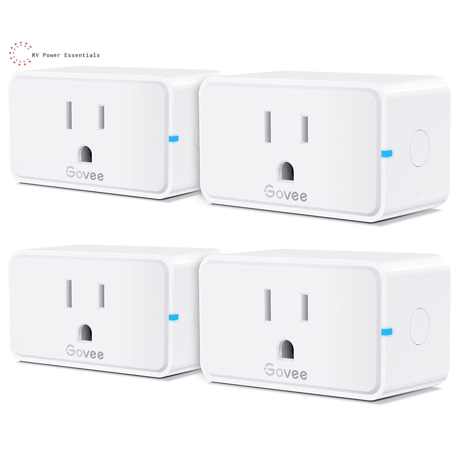 Govee Smart Plug with Energy Monitoring, WiFi Bluetooth Plug Work with Alexa and Google Assistant, 15A Smart Outlets with Timer & Group Controller, No Hub Required, ETL&FCC Certified for Home, 4 Pack
