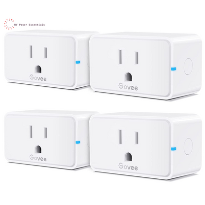 Govee Smart Plug with Energy Monitoring, WiFi Bluetooth Plug Work with Alexa and Google Assistant, 15A Smart Outlets with Timer & Group Controller, No Hub Required, ETL&FCC Certified for Home, 4 Pack