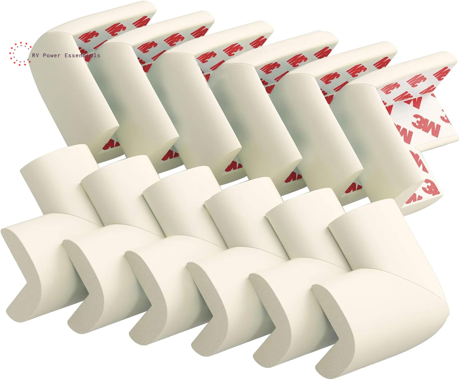 12 Pack Soft Corner Protector Baby Proofing Edge and Corner Guards - Pre-Taped Safety Rubber Corner Covers for Furniture, Fireplace, Stair, Cabinet (Brown) - RV Power Essentials