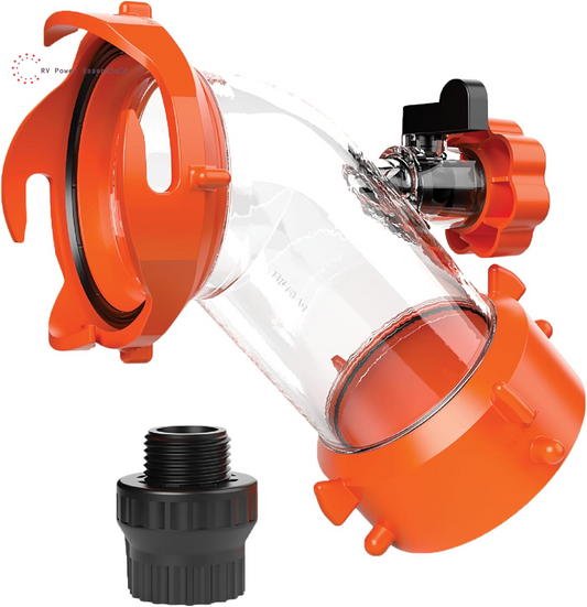 Camco Rhino Blaster RV Tank Rinser w/ Backflow Preventer | Deep-Clean Your RV Waste Tank & Eliminate Odors Fast | Premium Camper Sewer Maintenance Tool 
