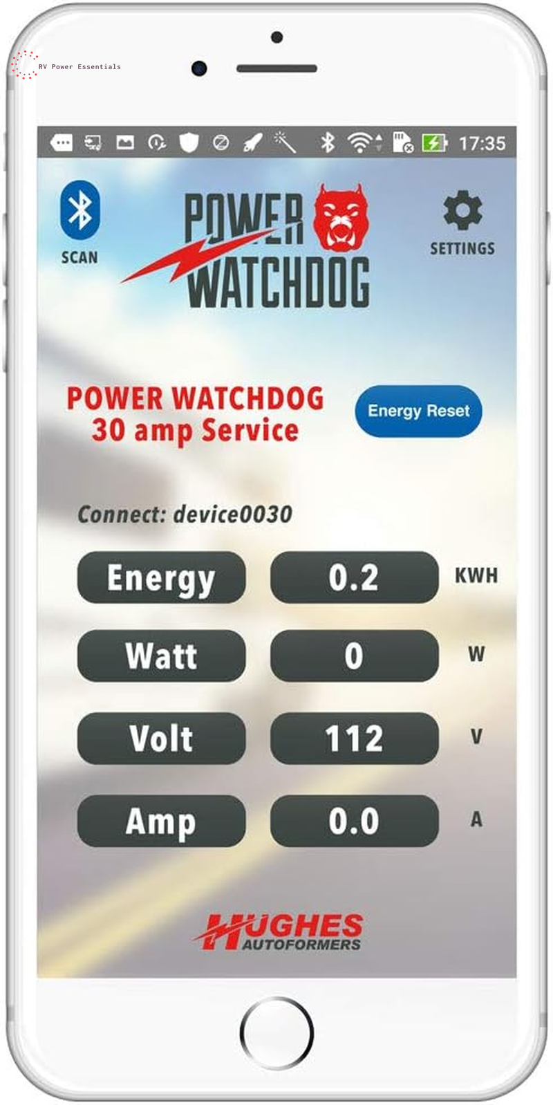 Power Watchdog PWD30, Bluetooth Surge Protector, 30 Amp, Portable, 14 Inch