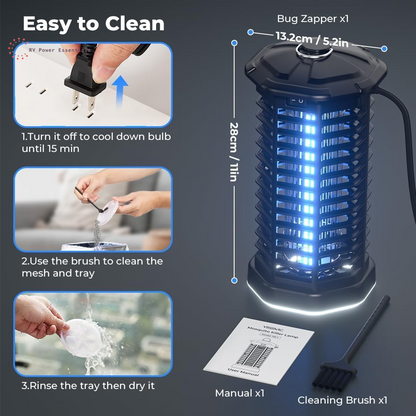YISSVIC Bug Zapper Outdoor Indoor Waterproof Electric Mosquito Lamp Fly Zapper Killer Effective 4200V Plug in for Home Patio Office Courtyard