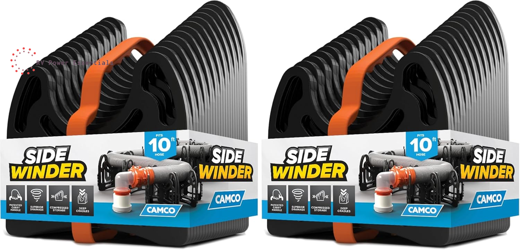 Camco Sidewinder 15-Ft RV Sewer Hose Support - Features Flexible Telescoping Design for Avoiding Obstacles & Deep Cradles Secure RV Sewer Hose - Out-Of-The-Box Ready & Folds for RV Storage (43043)