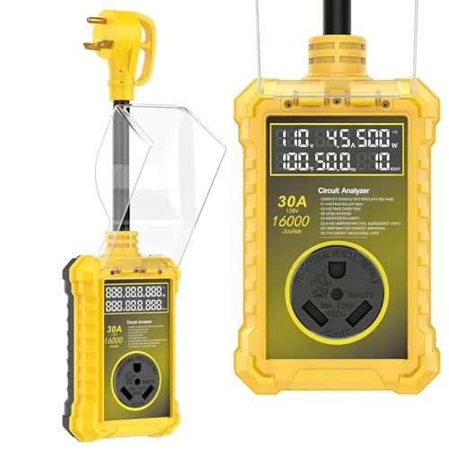 30A/50A Yellow RV Surge Protector with LED Circuit Analyzer main product image